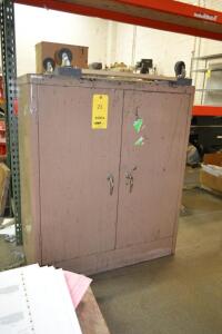 LOT: 2-Door Steel Cabinet, with Contents