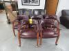 LOT: 3-Seat Leather Couch, (7) Leather Chairs, (1) Coffee Table - 2