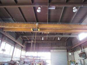 Abell Howe 5 Ton x 45 ft. (est.) Twin Girder Top Running Bridge Crane, S/N MC621288, with Newell Hoist, Pendant (in Building #2)