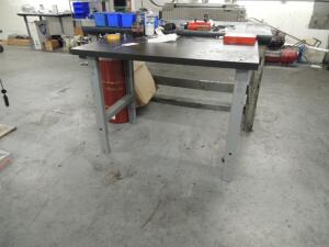 LOT: (4) Work Benches, (3) Carts W/ Misc. Parts