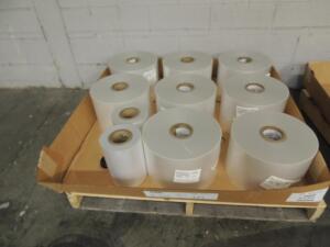 LOT: Multi Plastics Envelope Window Film, Ewf and Fma 2010, Ewf 22dg, Widths From 3 in. To 10.25 in. (Approximatly 255 Rolls )