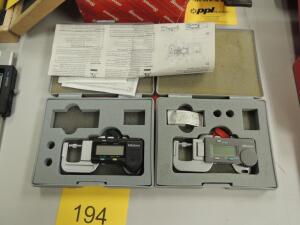 LOT: (2) Mitutoyo Digital Micrometer Model Pk-0505, 0 - .50 in.