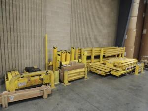 LOT: Herwin Notchguard Forklift Protection Rails and Posts, (29) Rails 20 in. To 116 in. / (46) Posts 4in. To 6.5 in. Dia.