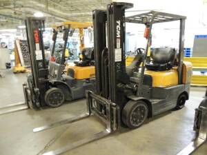 TCM LP Forklift Model Pro FCG 25, 4300 lb.Cap, 189in. Lift, 3 Stage Mast, Side Shift, S/N A49M01117, 14,738 Hours Indicated, 4in.x 42in. Forks