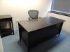 LOT: (3) L Desks, Office Desk, (2) Lateral File Cabinets, File Cabinet, Table, Wooden Storage Shelf, Round Table,End Table, Office Chairs - 5