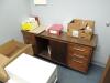 LOT: L Desk, (3) Office Desks, Desk Top Storage Cabinets, Open Book Cases, End Table, File Cabinets, Office Chairs - 6