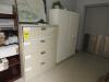 LOT: L Desk, (3) Office Desks, Desk Top Storage Cabinets, Open Book Cases, End Table, File Cabinets, Office Chairs - 8