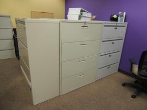 LOT: (6) Hon Lateral File Cabinets 36 in.