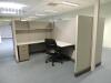 LOT: (2) 4 Person Cubicle and (1) Single Person Cubicle, (11) File Cabinets, (2) Book Racks, Office Chairs - 6