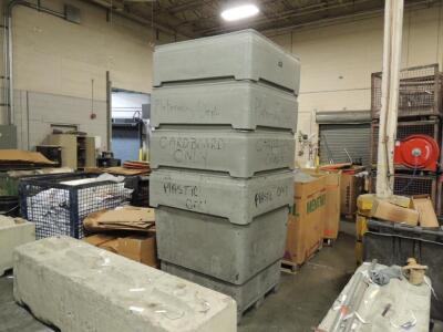 LOT: (4) Poly Recycling Bins 42 in.x 46 in.x 50 in. High