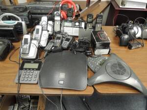 LOT: Cisco Conference Phones CP-8831, Cisco It Conference Station CP7936, Cisco 7921G and Rca Digital Answering System W/ (4) Phone & Chargers